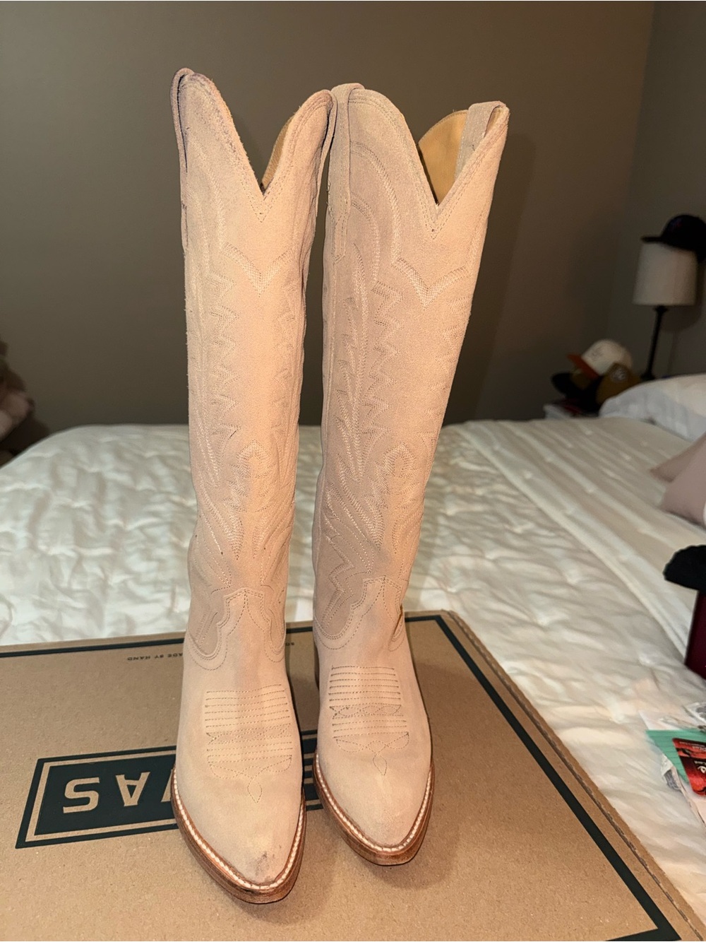 Tecovas Suede Tan Over-the-Knee Western Boots